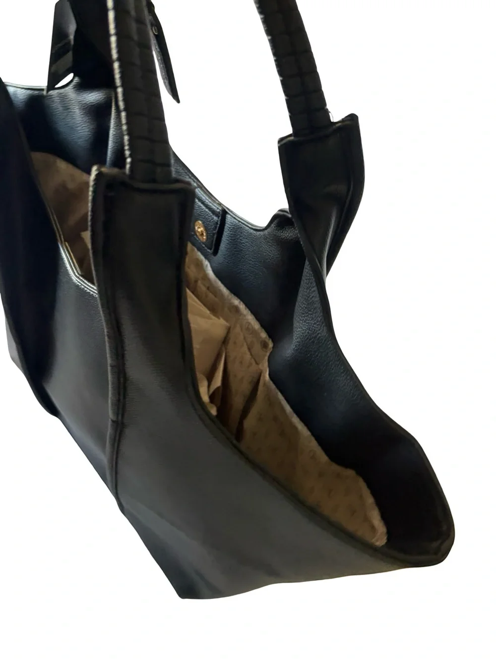 London Fog Black Tote with Gold Accents